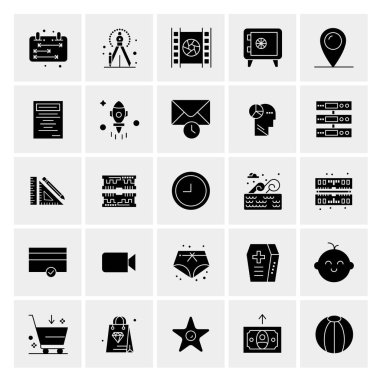 Evrensel yaratıcı simgeler kümesi, web ve mobil uygulamalar ve projeler için basit vektör illüstrasyonları 