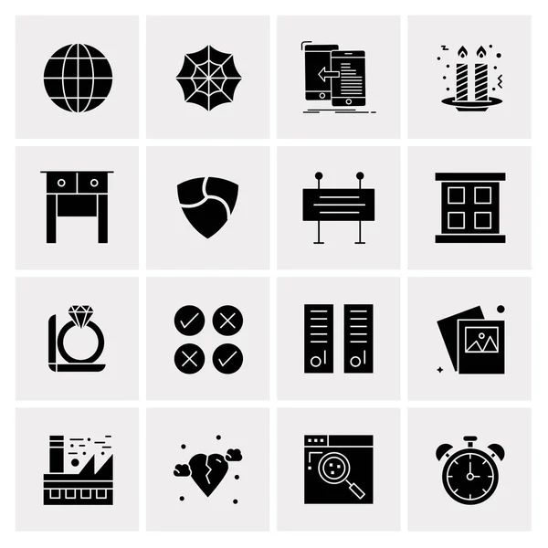 Conjunto de 16 iconos universales Vector de negocios — Vector de stock