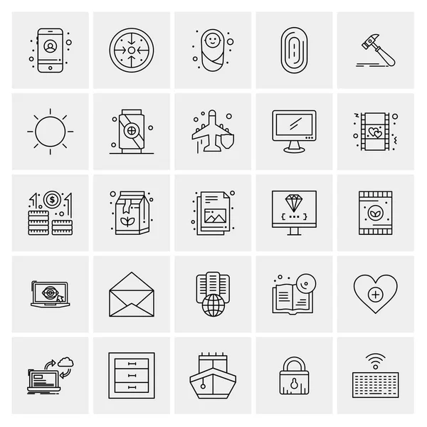 Set of 25 Universal Business Icons Vector — Stock Vector