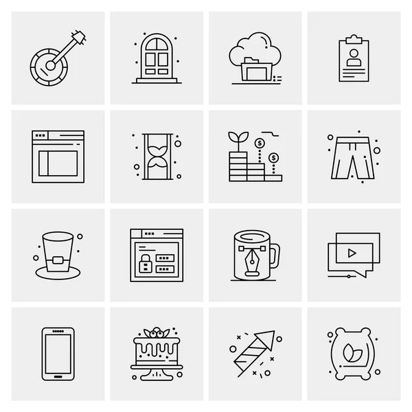 Conjunto de 16 iconos universales Vector de negocios — Vector de stock