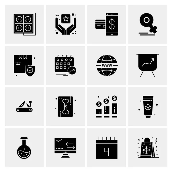 Set van 16 universele Pictogrammen Business Vector — Stockvector