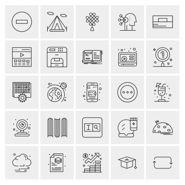 Evrensel yaratıcı simgeler kümesi, web ve mobil uygulamalar ve projeler için basit vektör illüstrasyonları 