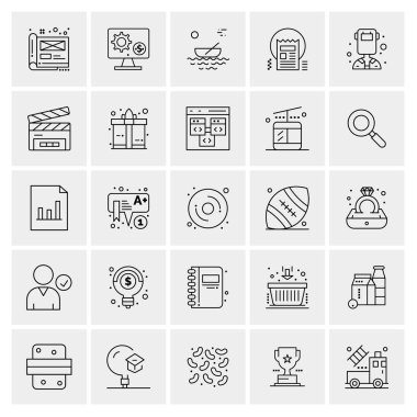 Evrensel yaratıcı simgeler kümesi, web ve mobil uygulamalar ve projeler için basit vektör illüstrasyonları 