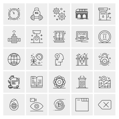 25 Evrensel İş Simgesi Vektörü Kümesi