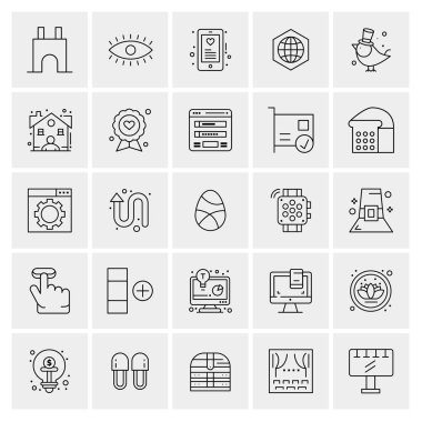 Evrensel yaratıcı simgeler kümesi, web ve mobil uygulamalar ve projeler için basit vektör illüstrasyonları 