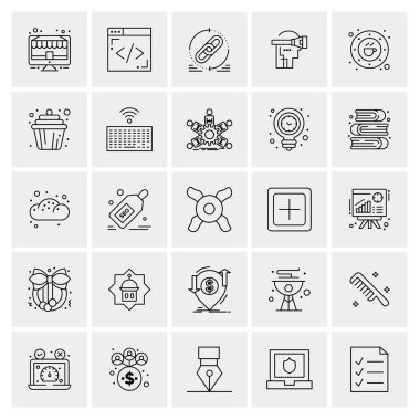 Evrensel yaratıcı simgeler kümesi, web ve mobil uygulamalar ve projeler için basit vektör illüstrasyonları 