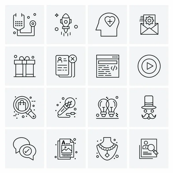 Conjunto de 16 iconos universales Vector de negocios — Vector de stock