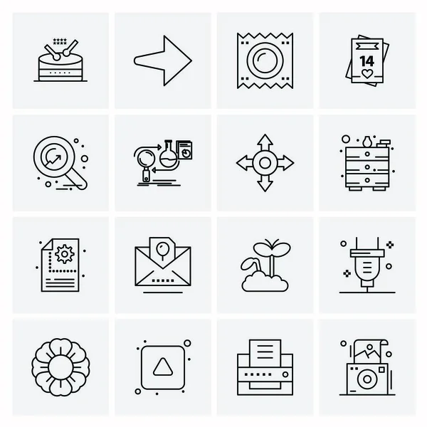 Set of 16 Universal Icons Business Vector — Stock Vector