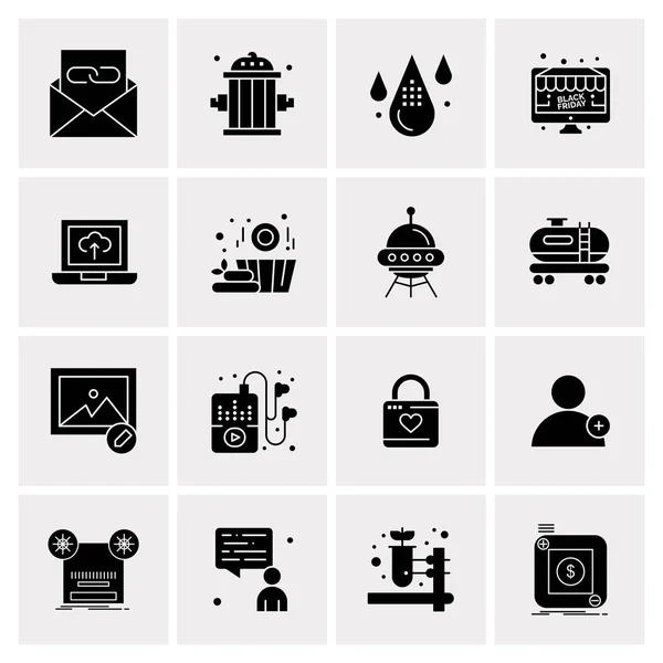 Set of 16 Universal Icons Business Vector — 스톡 벡터