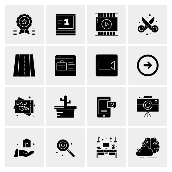 Set of 16 Universal Icons Business Vector