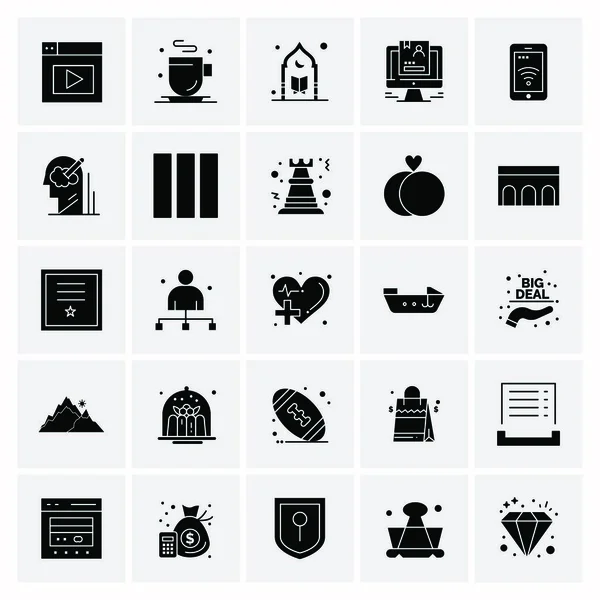 Set of 25 Universal Business Icons Vector — Stock Vector