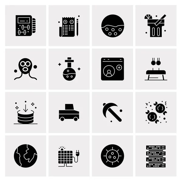 Set of 16 Universal Icons Business Vector — 스톡 벡터