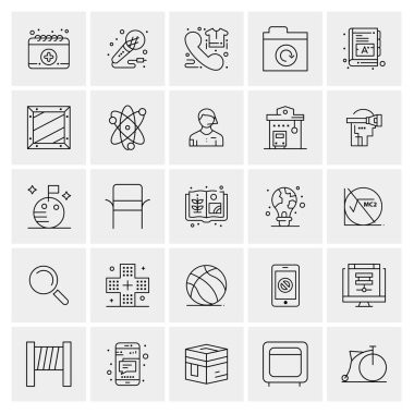 Evrensel yaratıcı simgeler kümesi, web ve mobil uygulamalar ve projeler için basit vektör illüstrasyonları 