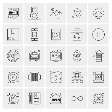 Evrensel yaratıcı simgeler kümesi, web ve mobil uygulamalar ve projeler için basit vektör illüstrasyonları 