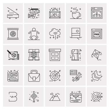 25 Evrensel İş Simgesi Vektörü Kümesi