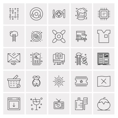 Evrensel yaratıcı simgeler kümesi, web ve mobil uygulamalar ve projeler için basit vektör illüstrasyonları 