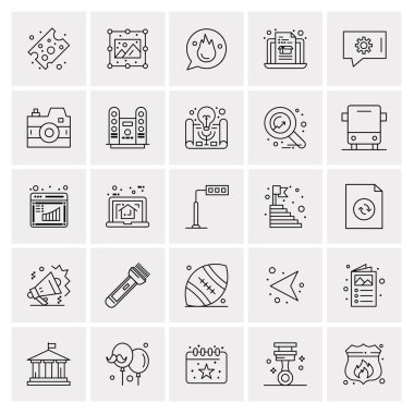 Evrensel yaratıcı simgeler kümesi, web ve mobil uygulamalar ve projeler için basit vektör illüstrasyonları 