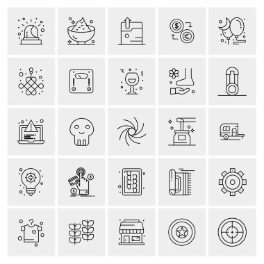 Evrensel yaratıcı simgeler kümesi, web ve mobil uygulamalar ve projeler için basit vektör illüstrasyonları 