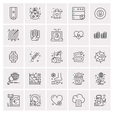 Evrensel yaratıcı simgeler kümesi, web ve mobil uygulamalar ve projeler için basit vektör illüstrasyonları 