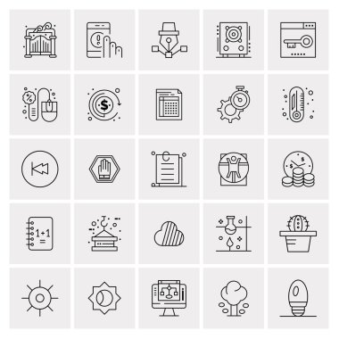 25 Evrensel İş Simgesi Vektörü Kümesi