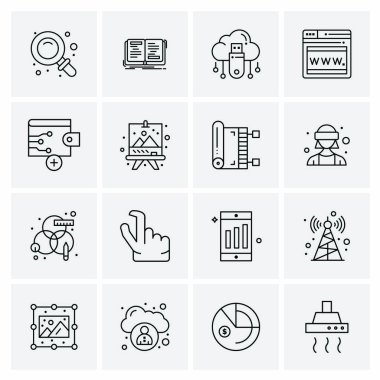 16 Evrensel Simge İş Vektörü