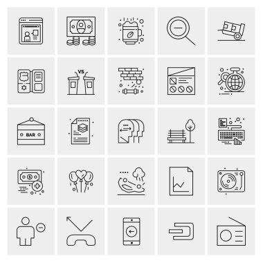 Evrensel yaratıcı simgeler kümesi, web ve mobil uygulamalar ve projeler için basit vektör illüstrasyonları 