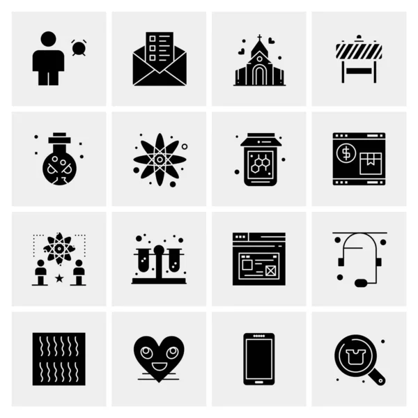 Conjunto de 16 iconos universales Vector de negocios — Vector de stock