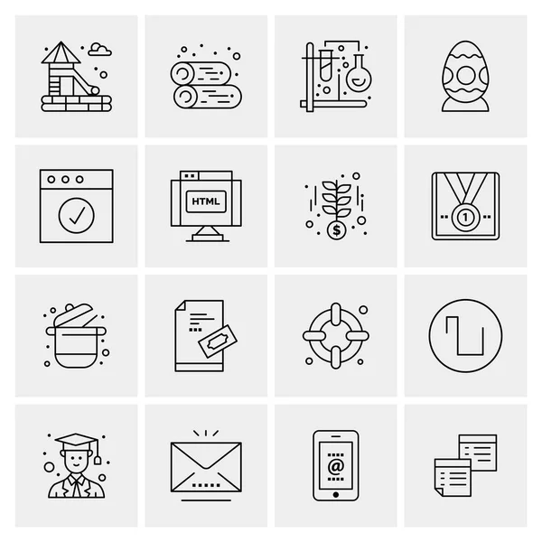 Set of 16 Universal Icons Business Vector — Stock Vector