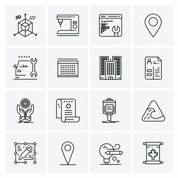 Conjunto de 16 iconos universales Vector de negocios — Vector de stock