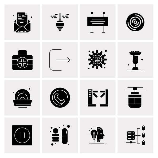 Set van 16 universele Pictogrammen Business Vector — Stockvector