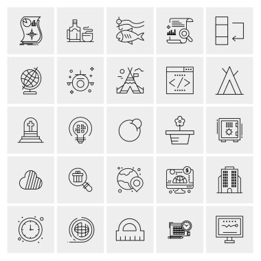 Evrensel yaratıcı simgeler kümesi, web ve mobil uygulamalar ve projeler için basit vektör illüstrasyonları 