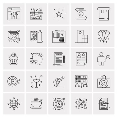 Evrensel yaratıcı simgeler kümesi, web ve mobil uygulamalar ve projeler için basit vektör illüstrasyonları 