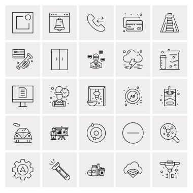 Evrensel yaratıcı simgeler kümesi, web ve mobil uygulamalar ve projeler için basit vektör illüstrasyonları 