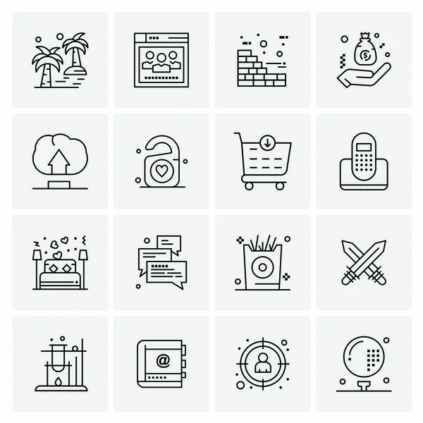 Conjunto de 16 iconos universales Vector de negocios — Archivo Imágenes Vectoriales