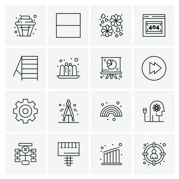 Conjunto de 16 iconos universales Vector de negocios — Archivo Imágenes Vectoriales