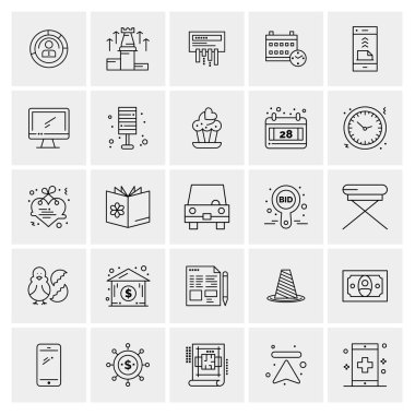 Evrensel yaratıcı simgeler kümesi, web ve mobil uygulamalar ve projeler için basit vektör illüstrasyonları 