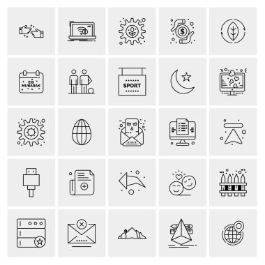 Evrensel yaratıcı simgeler kümesi, web ve mobil uygulamalar ve projeler için basit vektör illüstrasyonları 