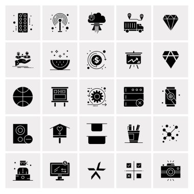 Evrensel yaratıcı simgeler kümesi, web ve mobil uygulamalar ve projeler için basit vektör illüstrasyonları 