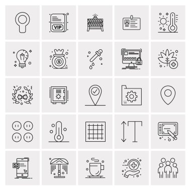 25 Evrensel İş Simgesi Vektörü Kümesi