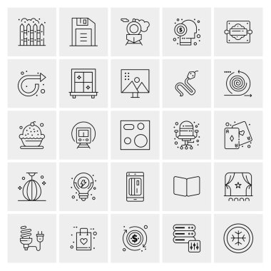 Evrensel yaratıcı simgeler kümesi, web ve mobil uygulamalar ve projeler için basit vektör illüstrasyonları 