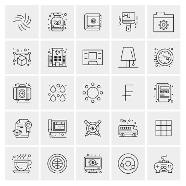 Evrensel yaratıcı simgeler kümesi, web ve mobil uygulamalar ve projeler için basit vektör illüstrasyonları 
