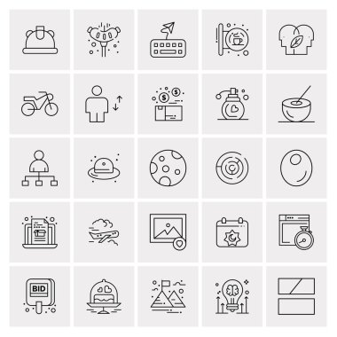 Evrensel yaratıcı simgeler kümesi, web ve mobil uygulamalar ve projeler için basit vektör illüstrasyonları 