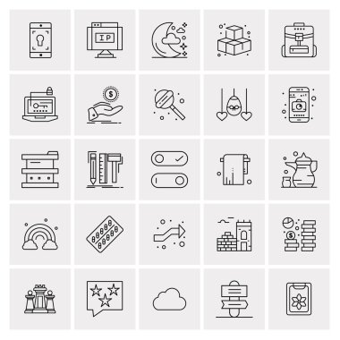 Evrensel yaratıcı simgeler kümesi, web ve mobil uygulamalar ve projeler için basit vektör illüstrasyonları 