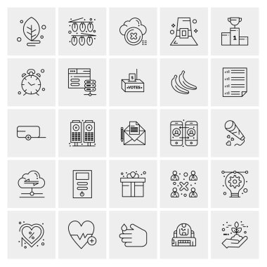 Evrensel yaratıcı simgeler kümesi, web ve mobil uygulamalar ve projeler için basit vektör illüstrasyonları 