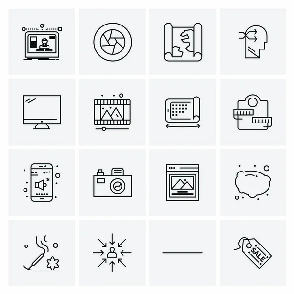 Conjunto de 16 iconos universales Vector de negocios — Archivo Imágenes Vectoriales