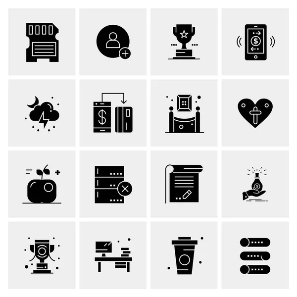 Conjunto de 16 iconos universales Vector de negocios — Vector de stock