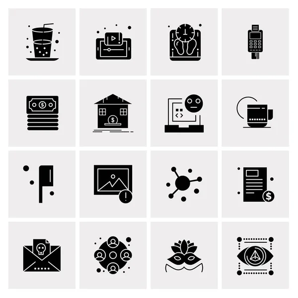 Набор из 16 универсальных иконок бизнес-вектора — стоковый вектор