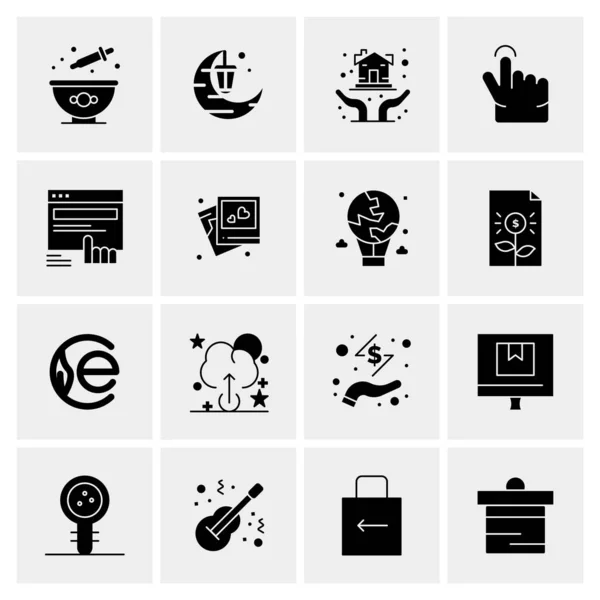 Conjunto de 16 iconos universales Vector de negocios — Vector de stock