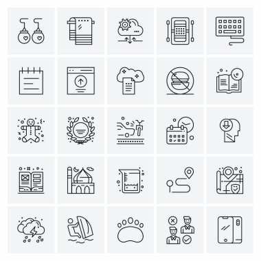 25 Evrensel İş Simgesi Vektörü Kümesi