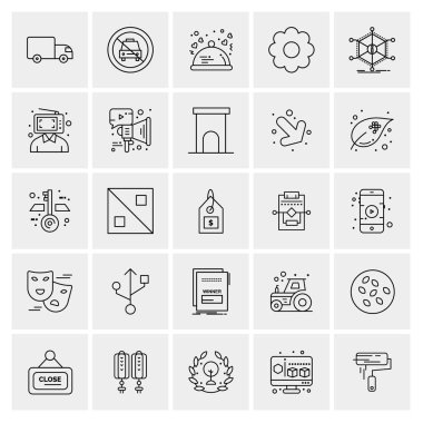 Evrensel yaratıcı simgeler kümesi, web ve mobil uygulamalar ve projeler için basit vektör illüstrasyonları 